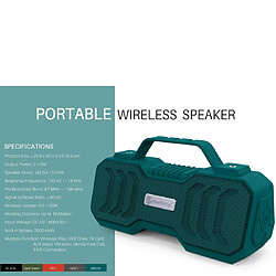 Wewoo Enceinte Bluetooth NR-4500 Haut-parleur stéréo sans fil portable Compatible avec la fonction TWS / FM Vert pas cher