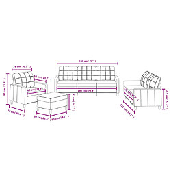 vidaXL Ensemble de canapés 4 pcs avec coussins Gris foncé Tissu pas cher