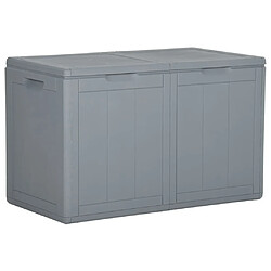 vidaXL Boîte de rangement de jardin 180 L Gris PP Rotin