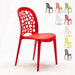 Ahd Amazing Home Design Chaise salle à manger café bar restaurant jardin polypropylène empilable Design WEDDING Holes Messina, Couleur: Rouge