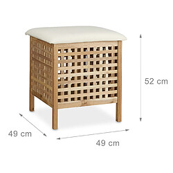 Helloshop26 Tabouret de salle de bain coffre de rangement en bois noyer 13_0002787 