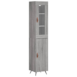 Maison Chic Buffet,Meuble de Rangement,commode pour salon,Cuisine Sonoma gris 34,5x34x180 cm Bois d'ingénierie -MN35711