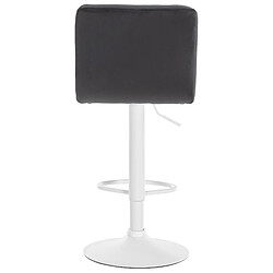 Acheter Decoshop26 Lot de 2 tabourets de bar en velours noir avec coutures décoratives pied en trompette métal blanc 10_0004405