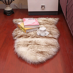 LUUCOZK Tapis moelleux en fausse fourrure tapis à poils longs pour chambre à coucher salon-pointe marron blanc-60x120cm Un cercle 