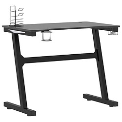 Acheter Maison Chic Bureau de jeu solide,Table de travail à LED avec pieds en forme de Z Noir 90x60x75 cm -GKD63907