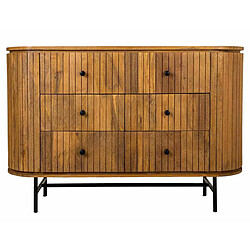 Pegane Commode, meuble de rangement avec 3 tiroirs en bois coloris marron - Longueur 120 x Profondeur 40 x Hauteur 80 cm 