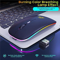 Avis Universal Souris sans fil 2,4 GHz Bluetooth RGB Computer Souris silencieuse rechargeable avec une souris optique à lumière LED