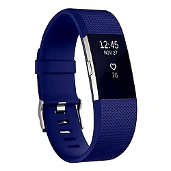 Wewoo Bracelet pour montre connectée Dragonne sport ajustable carrée FITBIT Charge 2 bleue 