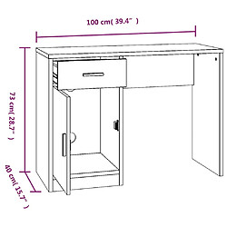 vidaXL Bureau avec tiroir et armoire Sonoma gris 100x40x73 cm pas cher