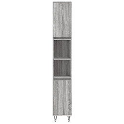 Maison Chic Armoire de bain,Meuble de rangement de salle de bain,Meuble haut sonoma gris 30x30x190 cm bois d'ingénierie -GKD876596 pas cher