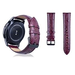 Wewoo Bande de montre-bracelet en cuir véritable pour Samsung Gear S3 22mm Vin Rouge 