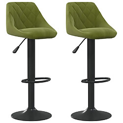 vidaXL Tabourets de bar lot de 2 vert clair velours