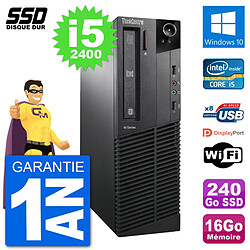 PC Lenovo M91p SFF Intel i5-2400 RAM 16Go SSD 240Go Windows 10 Wifi - Occasion