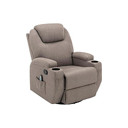 Vente-Unique Fauteuil massant SILVANO en tissu - Taupe pas cher