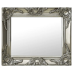 Maison Chic Miroir mural style baroque | Miroir Décoration pour Maison Salle de Bain 50x40 cm Argenté -GKD87635