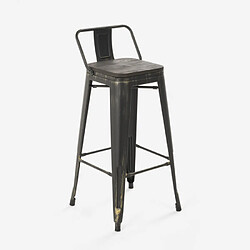 Acheter Ahd Amazing Home Design Tabouret design industriel métal bois vintage style tolix Brush Top, Couleur: Wenge