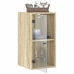 Acheter vidaXL Armoire murale avec portes en verre chêne sonoma 35x37x68,5 cm