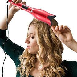 Universal Professionnel Automatique Fer Ceramique Rotation Air Rotation Boucle Friseur Fer LCD Roller Instrument Styling Toutes les coiffures | Fer frisé (rouge)