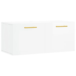 vidaXL Armoire murale blanc brillant 80x36,5x35 cm bois d'ingénierie