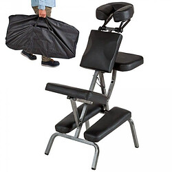 Helloshop26 Chaise de massage rembourrage épais noir + housse 08_0000477