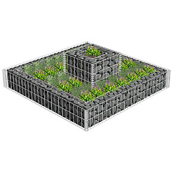 vidaXL Jardinière en gabion Acier galvanisé 120x120x20 cm 