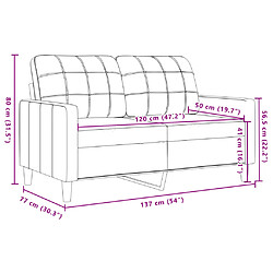 vidaXL Canapé à 2 places Noir 120 cm Velours pas cher