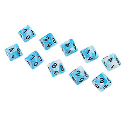 10pcs 10 face d10 polyhedral dice couleur double pour dnd rpg mtg bleu blanc