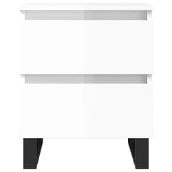 Maison Chic Lot de 2 Tables de chevet,Table de nuit,Table d'appoint pour salon blanc brillant 40x35x50 cm -MN40427 pas cher