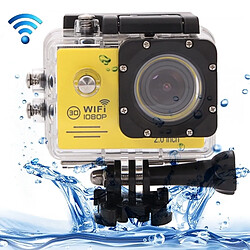 Wewoo Caméra sport jaune Full HD 1080P 2.0 pouces écran LCD Novatek 96655 de WiFi avec étui étanche, 170 degrés Objectif grand angle, 30 m étanche 