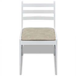 Avis Maison Chic Lot de 6 Chaises à manger,Chaise pour cuisine blanc bois solide et velours -MN83504