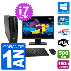 PC HP 400 G1 SFF Ecran 19" Intel i7-4790 RAM 16Go Disque 500Go Windows 10 Wifi - Occasion