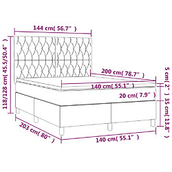 Acheter vidaXL Sommier à lattes de lit matelas et LED Gris clair 140x200 cm