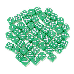 50piece / set d6 round corner dice 16mm pour jeu de rôle jeu jouet vert