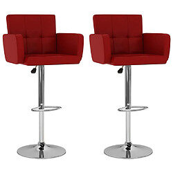 vidaXL Tabourets de bar lot de 2 rouge bordeaux similicuir 