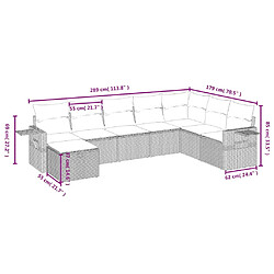 Avis Maison Chic Ensemble Tables et chaises d'extérieur 8 pcs avec coussins,Salon de jardin noir résine tressée -GKD972625