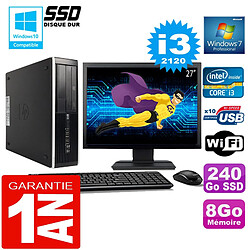 PC HP Compaq 8300 SFF Core I3-2120 Ram 8Go Disque 240 Go SSD Wifi W7 Ecran 27" · Occasion 