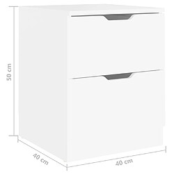 vidaXL Table de chevet Blanc 40x40x50 cm Bois d'ingénierie pas cher