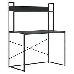 Maison Chic Bureau d'ordinateur solide,Table de travail Noir 110x60x138 cm Aggloméré -GKD21487