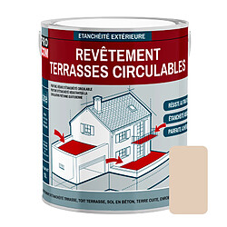 PRO COM Peinture, résine d'étanchéité imperméabilisation terrasse circulable, balcon, sols extérieurs, béton, plusieurs coloris PROCOM-2.5 litres-Sable 