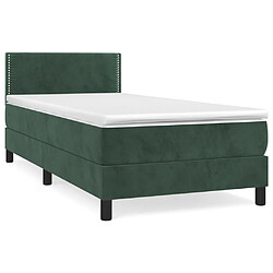 vidaXL Sommier à lattes de lit avec matelas Vert foncé 100x200 cm