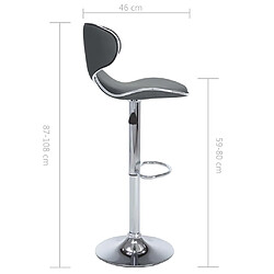 vidaXL Tabourets de bar lot de 2 gris similicuir pas cher