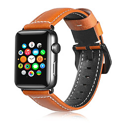 Wewoo Convient à la montre pour Apple Watch 3/2/1 génération 42mm bracelet en cuir universel brun 