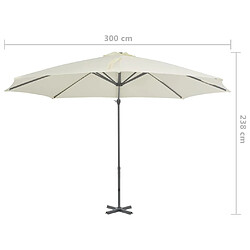 vidaXL Parasol de jardin en porte-à-faux et poteau en aluminium sable pas cher