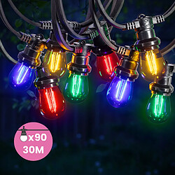 SkyLantern Guirlande Guinguette 30M Filament Multicolore LED 90 Bulbes