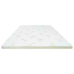 Vente-Unique Surmatelas 140 x 190 cm luxe mémoire de forme coutil aloe vera ép.5cm - LACETO de NATUREA