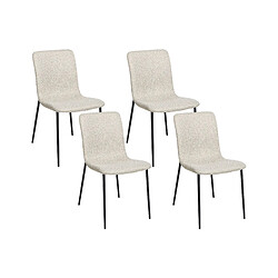 Beliani Chaise de salle à manger GLENDIVE Set de 4 Tissu Beige clair