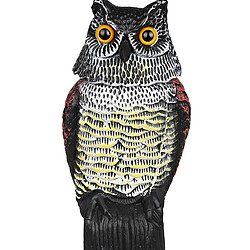 Hibou Leurre Décor Jardin Antiparasitaire Effaroucheur D'oiseaux Epouvantail avec Tête Rotative