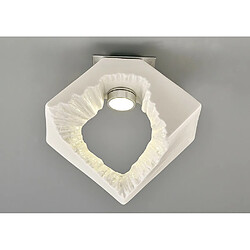 Luminaire Center Plafonnier Salvio carré Sculpture 1 x 3W LED Chrome/blanc