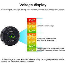 Wewoo Chargeur Adaptateur double USB + voltmètre 12-24V 3.1A étanche pour voiture lumière verte pas cher