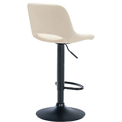 Acheter Decoshop26 Tabourets de bar chaises haute x2 avec repose-pieds en PVC crème piètement métallique noir 10_0004067